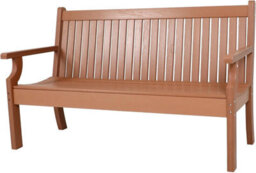 Garden Store Direct Viewpoint 3 Seat Faux Wood Bench - Recycled Material Brown - thumbnail 3