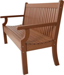 Garden Store Direct Viewpoint 3 Seat Faux Wood Bench - Recycled Material Brown - thumbnail 6