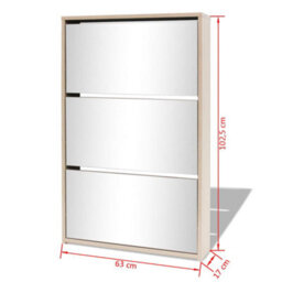 Berkfield Modern Shoe Cabinet 3-Layer Mirror Oak 63X17X102.5 Cm - thumbnail 6