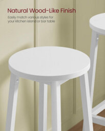 LEDREM Bar Stool Set Of 2 Round Chair High Kitchen Seat Steel Frame Height 65 Cm Easy Assembly - thumbnail 6