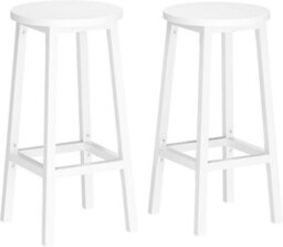 LEDREM Bar Stool Set Of 2 Round Chair High Kitchen Seat Steel Frame Height 65 Cm Easy Assembly - thumbnail 4