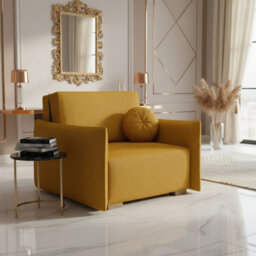 Armchair Viva Glov I With Sleep Function Storage Chipboard Foam Sinuous Spring Wooden Frame 104X98X85Cm Mustard - thumbnail 2