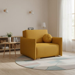 Armchair Viva Glov I With Sleep Function Storage Chipboard Foam Sinuous Spring Wooden Frame 104X98X85Cm Mustard - thumbnail 1