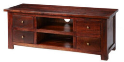 Buttercup Farm Jaipur Dark Mango Tv Cabinet - Solid Mango Wood - L48 X W130 X H50 Cm