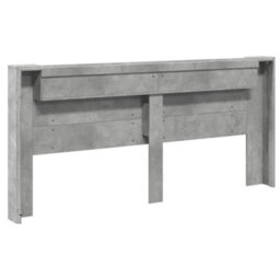 Berkfield Headboard Cabinet With Led Concrete Grey 220X16.5X103.5 Cm - thumbnail 8