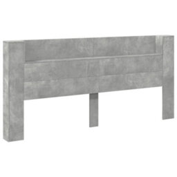 Berkfield Headboard Cabinet With Led Concrete Grey 220X16.5X103.5 Cm - thumbnail 3