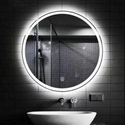 Deenz Round Bathroom Led Mirror Lights Illuminated Demister Pad Antifog Touch (60Cm Round Design 2) (L8027) - thumbnail 2