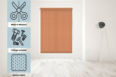 Caecus Blinds Made To Measure Straight Edge Daylight  Roller Blind Burnt Orange 240Cm - image 1