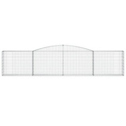 Berkfield Arched Gabion Baskets 7 Pcs 400X30X80/100 Cm Galvanised Iron - thumbnail 4