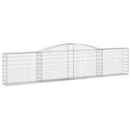 Berkfield Arched Gabion Baskets 7 Pcs 400X30X80/100 Cm Galvanised Iron - thumbnail 3