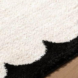 Livabliss Fossay Shaggy-Washable Cream Black Modern High Pile Living Bedroom Rug 200 X 275 Cm Easy Care, Non Shedding - thumbnail 3