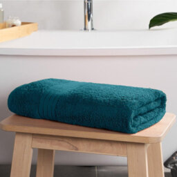 Ohs Luxury 100% Cotton Bath Sheet, 90 X 150Cm - Dark Teal - thumbnail 2