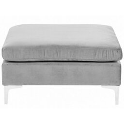 Beliani Modern Ottoman Evja Velvet Grey - thumbnail 4