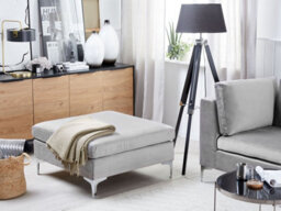 Beliani Modern Ottoman Evja Velvet Grey - thumbnail 2