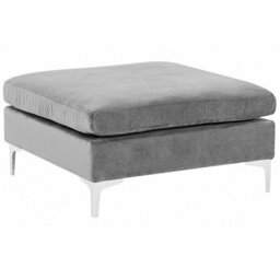 Beliani Modern Ottoman Evja Velvet Grey - thumbnail 1