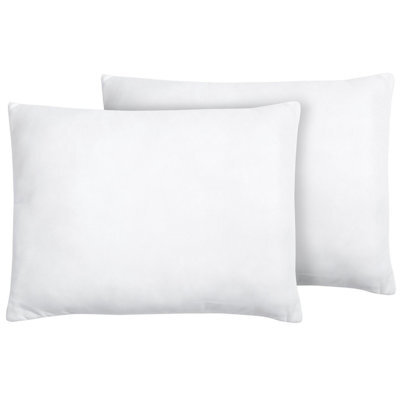 Beliani Set Of 2 Pillows Errigal Low Microfibre 50 X 60 Cm White - image 1
