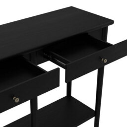 Wyld Haus Newbridge Black Ash Veneer Console Table 2 Drawers And Bottom Shelf 1100X345X825mm - thumbnail 6