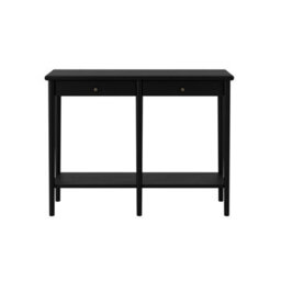 Wyld Haus Newbridge Black Ash Veneer Console Table 2 Drawers And Bottom Shelf 1100X345X825mm - thumbnail 4