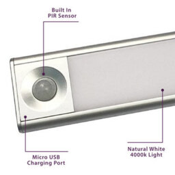 Plum&clay Wireless Motion Sensor Rechargeable Cabinet Led Light Bar Aluminium (W)200mm - thumbnail 2