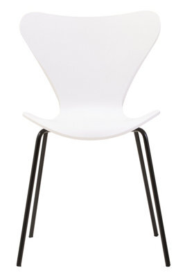 Orsina Laila Dining Chair With White Seat And Black Legs - image 1