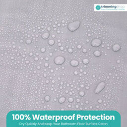 Neel Blue Shower Curtain With Hooks, Water-Resistant Vinyl Fabric, 180Cm X 180Cm Grey - thumbnail 3