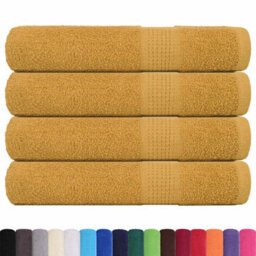 Berkfield Durable Sauna Towels 4 Pcs Gold 80X200 Cm 360 Gsm 100% Cotton
