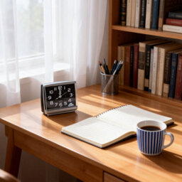 Battery Operated Quartz Alarm Clock Night No Tick Silent Bedside Clocks Home Black - thumbnail 3