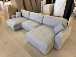 Stratus Interiors Grey U-Shape 6 Seater Sofa Bed With Sleeping Function & Bedding Storage - Highly Elastic Foam Fabric Sofa W336 X D140 X H88 Cm - thumbnail 2
