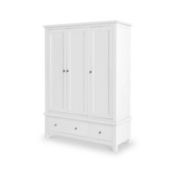 Cornish White Triple Wardrobe With 2 Drawers - By Roseland Furniture - thumbnail 3