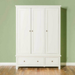 Cornish White Triple Wardrobe With 2 Drawers - By Roseland Furniture - thumbnail 7