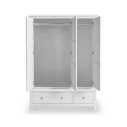Cornish White Triple Wardrobe With 2 Drawers - By Roseland Furniture - thumbnail 4