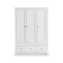 Cornish White Triple Wardrobe With 2 Drawers - By Roseland Furniture - thumbnail 5