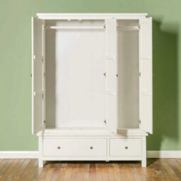 Cornish White Triple Wardrobe With 2 Drawers - By Roseland Furniture - thumbnail 8