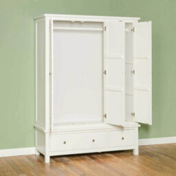 Cornish White Triple Wardrobe With 2 Drawers - By Roseland Furniture - thumbnail 9