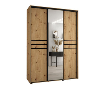 Arte Cannes Xi Sliding Door Wardrobe W170Cm - Elegant Oak Artisan Storage Solution - image 1