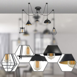 5 Head Spider Pendant Light Height Adjustable Metal Wire Cage 60W E27 Holder 110-240V Hanging Light - thumbnail 4