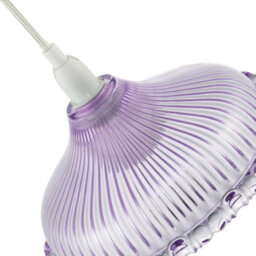Happy Homewares Modern Lilac Line Ribbed Glass Pendant Light Shade With Moulded Edge - thumbnail 4