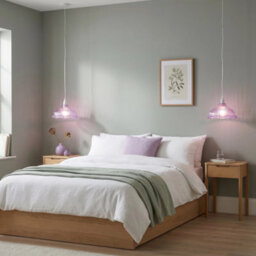 Happy Homewares Modern Lilac Line Ribbed Glass Pendant Light Shade With Moulded Edge - thumbnail 6