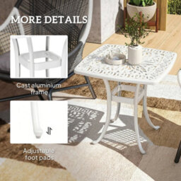 54 X 54Cm Aluminium Outdoor Garden Side Table - thumbnail 4