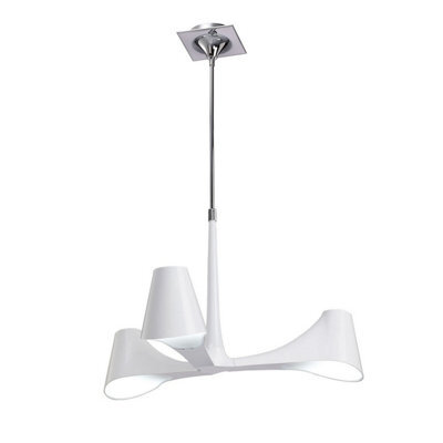 Luminosa Lighting Luminosa Ora Telescopic Convertible To Semi Flush 3 Light E27, Gloss White/polished Chrome - image 1