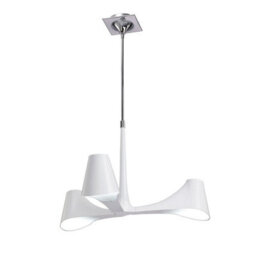 Luminosa Lighting Luminosa Ora Telescopic Convertible To Semi Flush 3 Light E27, Gloss White/polished Chrome