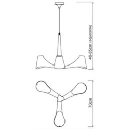 Luminosa Lighting Luminosa Ora Telescopic Convertible To Semi Flush 3 Light E27, Gloss White/polished Chrome - thumbnail 8