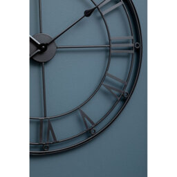 Orsina 59Cm Matt Black Metal Wall Clock, Roman Numeral Frame Decorative Clock, Analogue Clock With Hexagonal Nuts - thumbnail 3