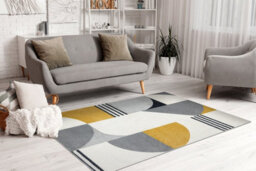 RugsX Carpet Fusion 1327 White Dark Grey Gold - Geometric, Modern, Abstract 140X190 Cm - thumbnail 5