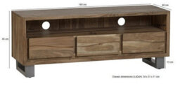 Buttercup Farm Baltic Live Edge Media Unit - Metal/acacia Solid Wood - L40 X W140 X H45 Cm - thumbnail 5