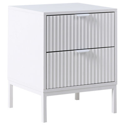 Beliani 2 Drawer Bedside Table Adelaide White - image 1