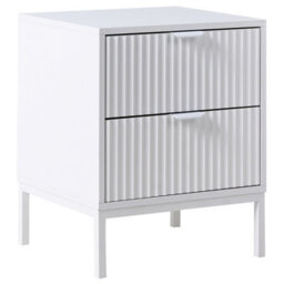 Beliani 2 Drawer Bedside Table Adelaide White - thumbnail 1