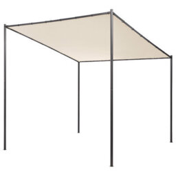 Beliani Pergola Beige Polyester Steel 282 X 294 Cm Rectangular Garden Pavilion - thumbnail 3