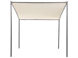 Beliani Pergola Beige Polyester Steel 282 X 294 Cm Rectangular Garden Pavilion - thumbnail 1
