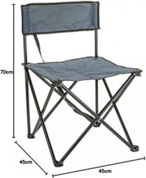 Mantraraj Folding Camping Chair Lightweight Portable Outdoor Garden Beach Picnic Chair Grey - thumbnail 2